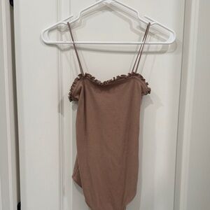 Abercrombie & Fitch Tan Ruffle Camisole
